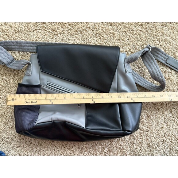 Baggallini Color Blocking Geometric Flap Crossbody Venice Collection Black Gray - Picture 12 of 14